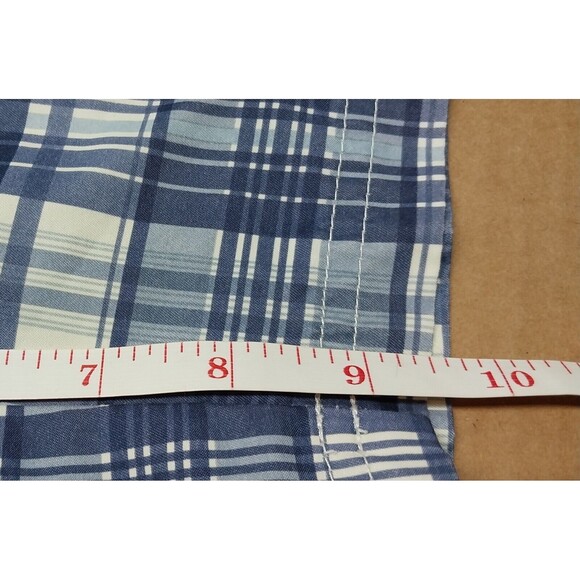 Izod Mens Swim Trunks Size Medium Blue White Plaid NO LINING Read Description - Picture 11 of 16